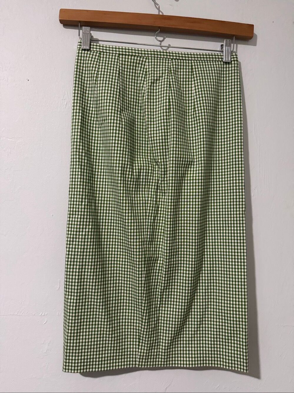 Michael Kors made in Italy green checkered pencil skirt 4